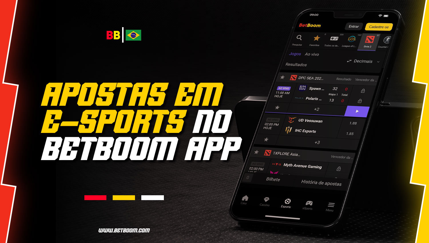 apostas em eSports no aplicativo móvel BetBoom