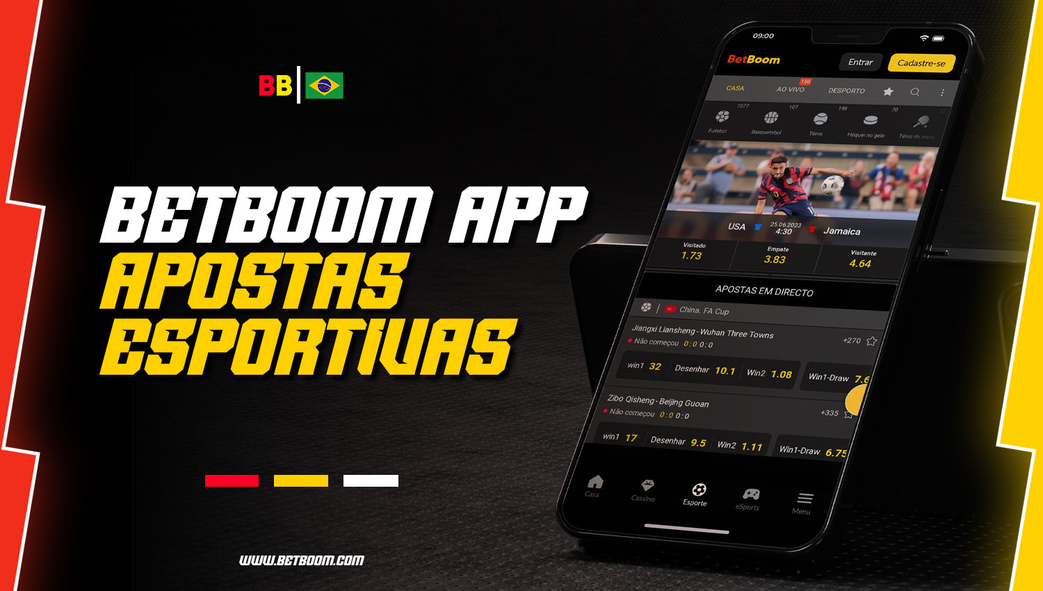 apostas esportivas no aplicativo móvel BetBoom