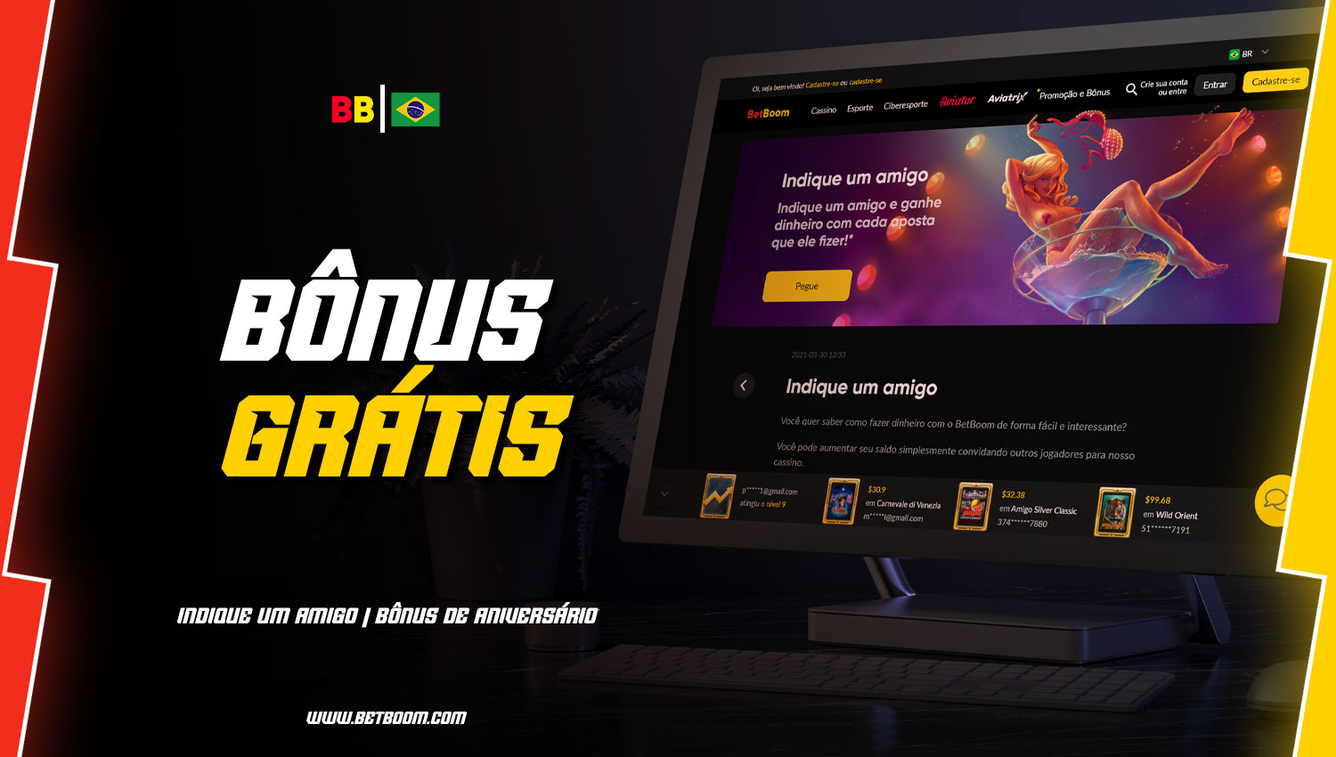 O apostador BetBoom oferece bônus gratuitos para jogadores do Brasil